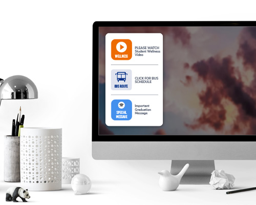 Image of a desktop computer sharing a message reaching people on screens of all sizes.