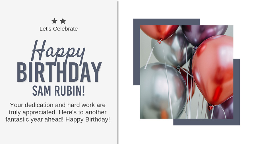 Happy Birthday message